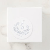 Dusty Blue Vintag Blüh Monogram Wedding Geschenkanhänger (Beispiel)