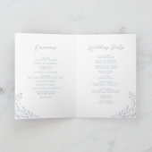 Dusty Blue Vintag Blüh Monogram Wedding Programm (Innenseite)