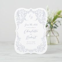 Dusty Blue Vintag Blüh Monogram Wedding