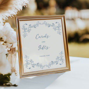 Dusty Blue Vintag Chinoiserie Karten und Geschenke Poster