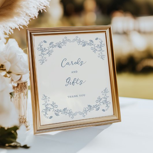 Dusty Blue Vintag Chinoiserie Karten und Geschenke Poster