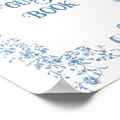 Dusty Blue Vintag Floral Baby Shower Gästebuch (Ecke)