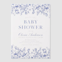 Dusty Blue Vintag Floral Chinoiserie Babydusche