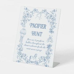 Dusty Blue Vintag Floral Dusche Schnuller Jagd Sockelschild