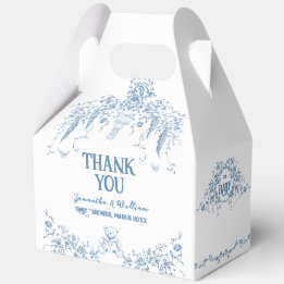 Dusty Blue Vintag Floral Nurse Babyduschbücher Geschenkschachtel