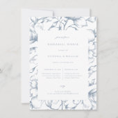 Dusty Blue Vintag Floral Probe Dinner Ankündigung (Vorderseite)