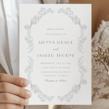 Dusty Blue Vintag Floral Romantic Wedding