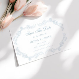 Dusty Blue Vintag Floral Romantic Wedding Save The Date