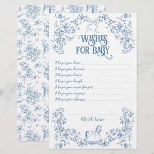 Dusty Blue Vintag Floral Wünsche für Baby Game