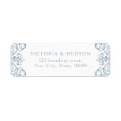 Dusty Blue Vintag Frame Elegante Rücksendeadresse (Vorne)