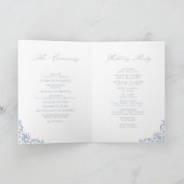 Dusty Blue Vintag Frame Elegante Script Wedding Programm (Innenseite)