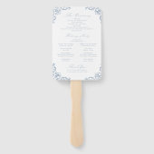 Dusty Blue Vintag Frame Elegante Wedding Program Fächer (Rückseite)