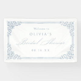 Dusty Blue Vintag Frame Elegantes Brautparty Banner