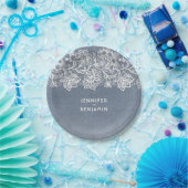 Dusty Blue Vintag Lace Wedding Pappteller (Party)