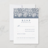 Dusty Blue Vintag Lace Wedding RSVP (Vorderseite)
