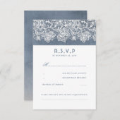 Dusty Blue Vintag Lace Wedding RSVP (Vorne/Hinten)