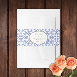 Dusty Blue Vintag Pattern Einladungsbanderole