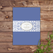 Dusty Blue Vintag Pattern Einladungsbanderole