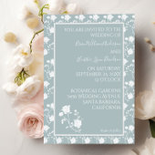 Dusty Blue Vintag Rose Hochzeit Einladung