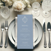 Dusty Blue Vintag Wappen Wedding Monogram