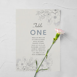 Dusty Blue Vintage Wedding Chart