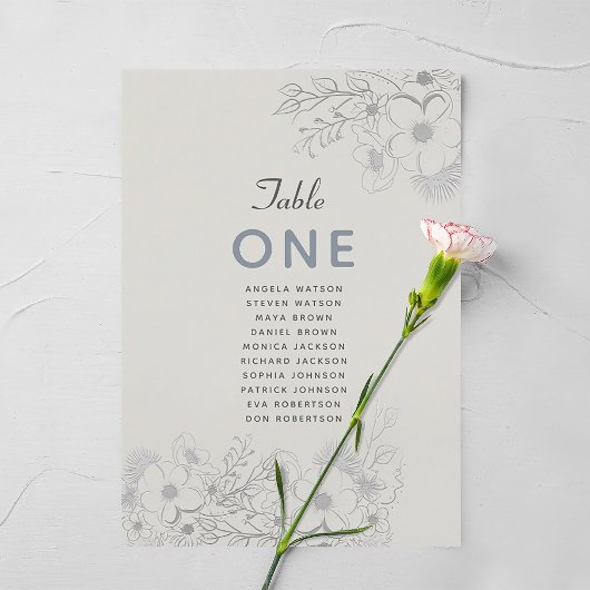 Dusty Blue Vintage Wedding Chart