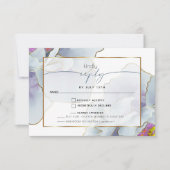 Dusty Blue Violet Exotic Floral Wahl RSVP Karte (Vorderseite)