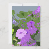 Dusty Blue Violet Floral Abstrakt Elegante Hochzei Einladung (Rückseite)
