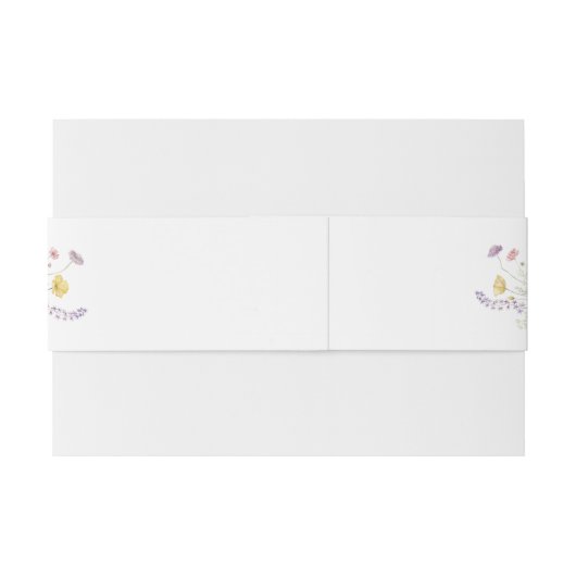 Dusty Blue Wappen Floral Wedding Einladungsbanderole (Rückseitenbeispiel)