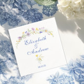 Dusty Blue Wappen Floral Wedding Serviette