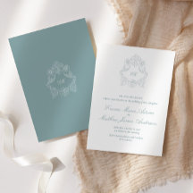 Dusty Blue Wappen Monogram Hosting