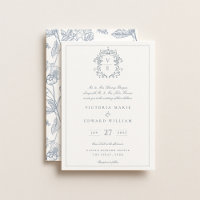 Dusty Blue Wappen Monogram Wedding