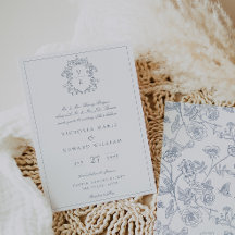 Dusty Blue Wappen Monogram Wedding