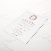 Dusty Blue Wappen Monogram Wedding Folieneinladung (Gedreht)