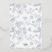 Dusty Blue Wappen Monogram Wedding Folieneinladung (Rückseite)