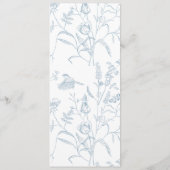 Dusty Blue Wappen Monogram Wedding Menu Menükarte (Rückseite)