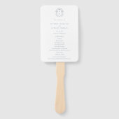 Dusty Blue Wappen Monogram Wedding Program Fächer (Vorderseite)