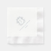 Dusty Blue Wappen Monogram Wedding Serviette (Vorderseite)