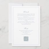 Dusty Blue Wappen QR UAWG All-in-One Hochzeit Einladung (Rückseite)