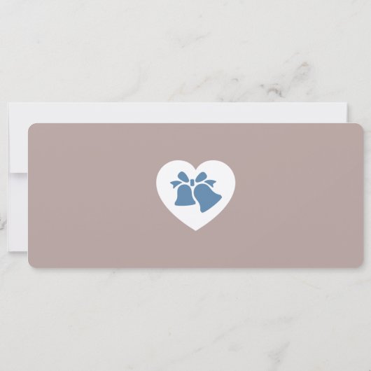 Dusty Blue & Warm Taupe Boarding Pass Wedding Einladung (Rückseite)