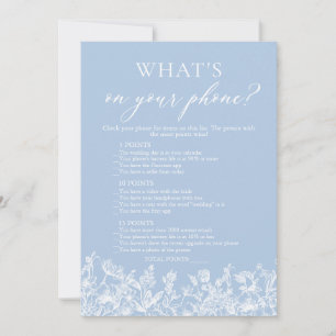 Dusty Blue Was ist auf Ihrem Handy Brautparty Game Einladung
