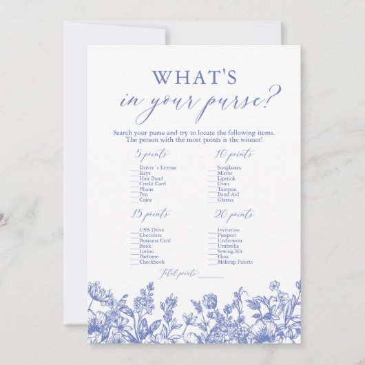 Dusty Blue Was ist in deinem Brautparty? Einladung (Vorderseite)