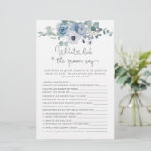 Dusty blue Was sagte der Bräutigam Bridgame (Stehend Vorderseite)