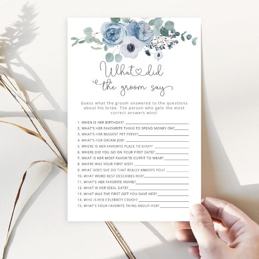 Dusty blue Was sagte der Bräutigam Bridgame