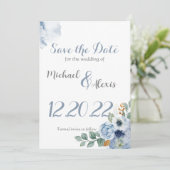 Dusty Blue Water Color Einladung (Stehend Vorderseite)