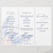 Dusty Blue Watercolor Blätter Goldene Hochzeit (Vorderseite)