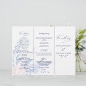 Dusty Blue Watercolor Blätter Goldene Hochzeit (Stehend Vorderseite)