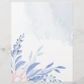 Dusty Blue Watercolor Blätter Goldene Hochzeit (Rückseite)