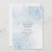 Dusty Blue Watercolor Blühende Hochzeit Einladung (Vorderseite)