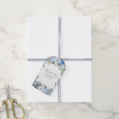 Dusty Blue Watercolor Blume Elegant Geschenkanhänger (Mit Garn)